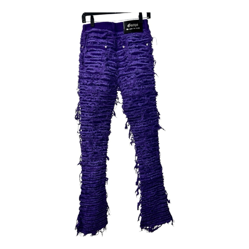Guapi Jeans Mens 28 Purple Distressed Shredded Flare Pants
Brand New with Tags - Picture 3 of 13